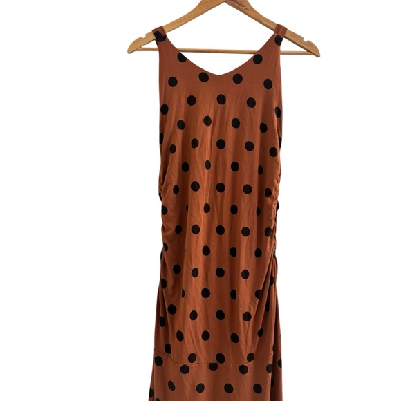 Anthropologie Ruched Midi Dress in Polka Dot Size M - Picture 8 of 12